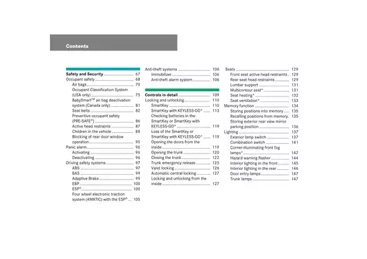 2007 Mercedes-Benz E-Class Sedan Operator's Manual - Comprehensive Guide Preview image 5