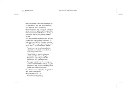 2008 Mercedes-Benz E-Class Operator's Manual Preview image 3