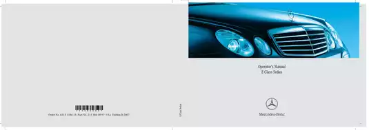 Mercedes-Benz E-Class Sedan Operator's Manual (Edition B 2007)