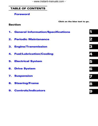 Preview: 2009 Arctic Cat ATV 400 TRV, 500, 550, 700, 1000 Thundercat Service Manual (P/N 2258-380)