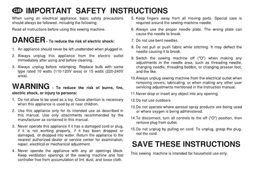 Euro Pro 762XH sewing machine instruction manual Preview image 3