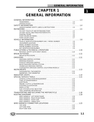 Victory Motorcycles Service Manual for Vegas, Vegas Eight Ball, Kingpin, and Kingpin Tour (2007) Preview image 5