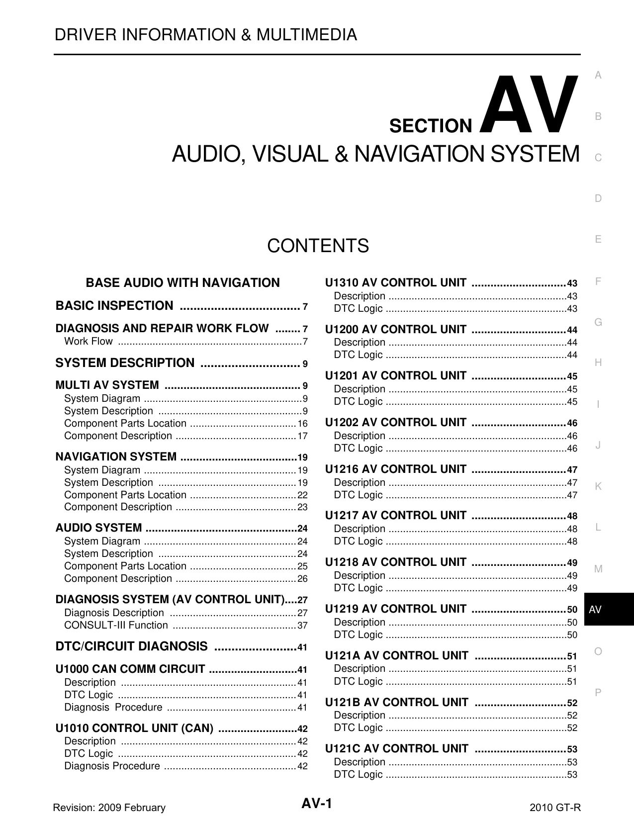 2010 Nissan GT-R R35 service repair manual