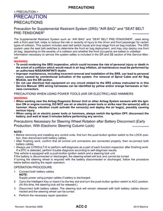 2010 Nissan Maxima service repair manual Preview image 2