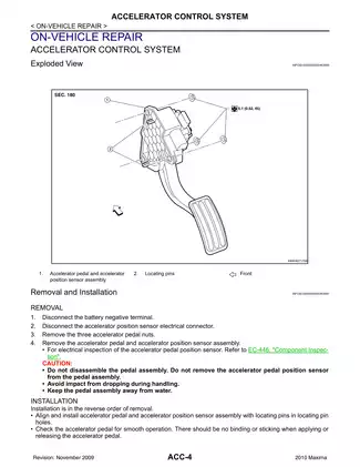 2010 Nissan Maxima ACC Accelerator Control System manual Preview image 4