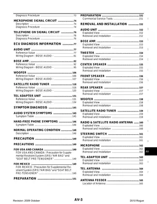 2010 Nissan Rogue AV Audio, Visual & Navigation System manual Preview image 3