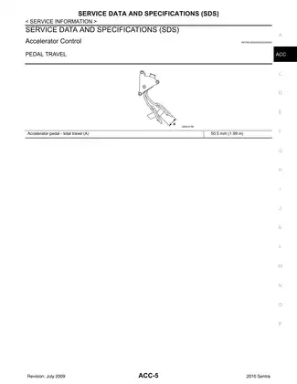 2010 Nissan Sentra ACC Accelerator Control System manual Preview image 5