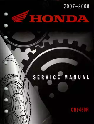 Honda CRF450R Service Manual (2007-2008) - Comprehensive Guide for Maintenance and Repairs