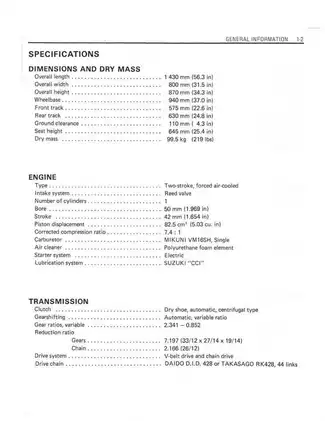 Suzuki LT80 ATV Service Manual (1988-2006): Comprehensive Guide to Maintenance & Repair Preview image 5
