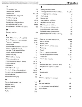PFAFF Expression 2046 Sewing Machine Digital Manual Preview image 5