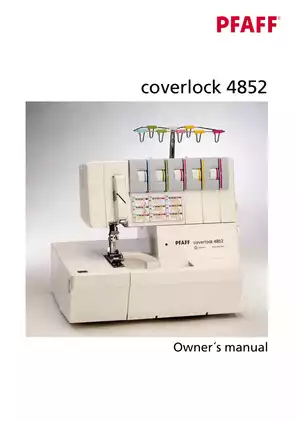 Pfaff coverlock 4852 owner´s manual