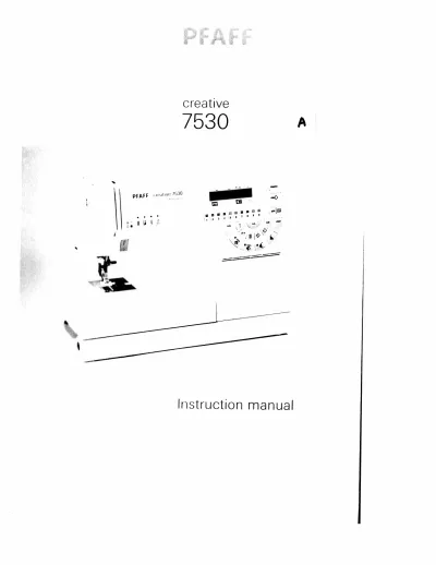 Preview: Pfaff Creative 7530 Sewing Machine Service & Repair Manual (P/N C4256-90954)