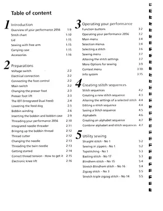 Pfaff Performance 2056 Sewing Machine Owner's Manual Preview image 4