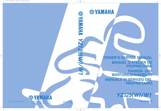 2007 Yamaha YZ125(W)/W1 owners service manual