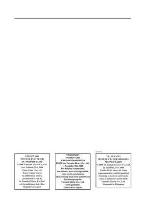 Yamaha YZ125W1 Owner’s Service Manual (2006) - Comprehensive Guide for Maintenance and Repair manual page 3 preview Yamaha Yamaha YZ125W1 Owner’s Service Manual (2006) - Comprehensive Guide for Maintenance and Repair manual preview page 3 - thumbnail
