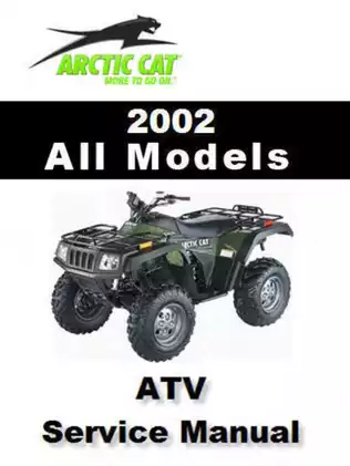 2002 Arctic Cat 250, 300, 375, 400, 500 ATV service manual Preview image 1