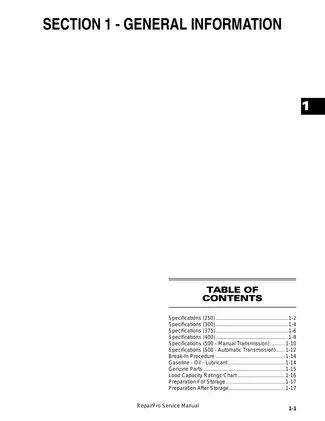 2002 Arctic Cat 250, 300, 375, 400, 500 ATV service manual Preview image 2