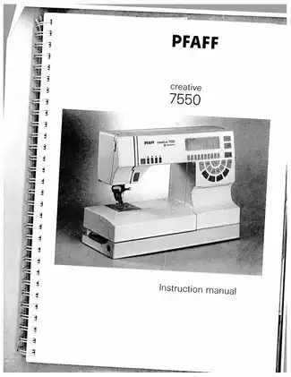 Pfaff Creative 7550 Sewing Machine Instruction Manual