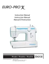 EURO-PRO 394XW Sewing Machine Instruction Manual and User Guide (P/N 394XW_rev_0405A) – preview page 1