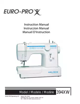 EURO-PROX Sewing Machine Instruction Manual and User Guide