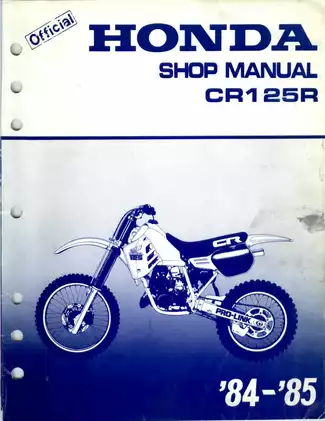 1984-1985 Honda CR 125 R, CR 125 shop manual Preview image 1