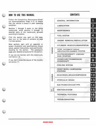 1984-1985 Honda CR 125 R, CR 125 shop manual Preview image 3