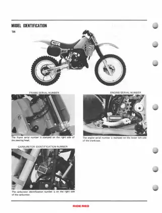 1984-1985 Honda CR 125 R, CR 125 shop manual Preview image 4