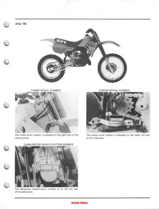 1984-1985 Honda CR 125 R, CR 125 shop manual Preview image 5