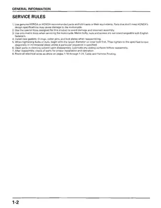 Honda XR80R and XR100R Service Manual (1998-2003) Preview image 4