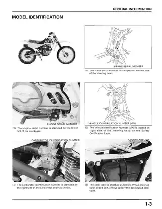 Honda XR80R and XR100R Service Manual (1998-2003) Preview image 5
