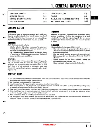 1985-1991 Honda CR 500 R, CR 500 service manual Preview image 3