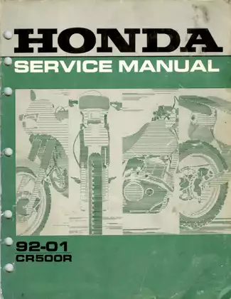 Honda CR500R Service Manual (1992-1995) - Comprehensive Guide for Motorcycle Maintenance Preview image 1
