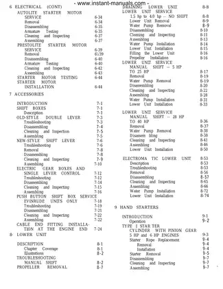 1956-1970 Johnson Evinrude 1.5 hp, 3.0 hp, 4.0 hp, 5.0 hp, 5.5 hp; 6.0 hp, 7.5 hp, 9.5 hp, 10 hp, 15 hp, 18 hp, 20 hp, 25 hp, 28 hp, 30 hp, 33 hp, 35 hp, 40 hp outboard manual Preview image 3