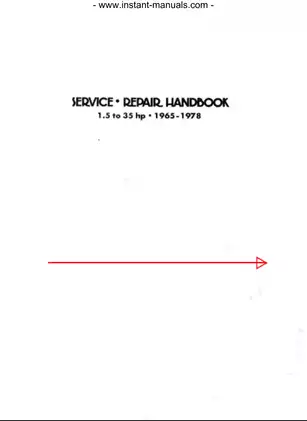 Evinrude Outboard Motor Service Manual (1965-1978) - 1.5 to 35 HP