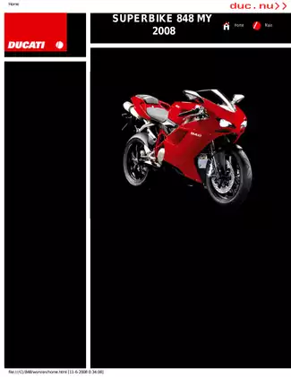 2008-2010 Ducati 848, 848S, 848R S R Superbike MY L-TWIN LTWIN L TWIN repair manual Preview image 1