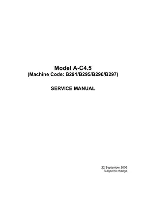 Comprehensive Service Manual for Model A-C4.5 Copiers