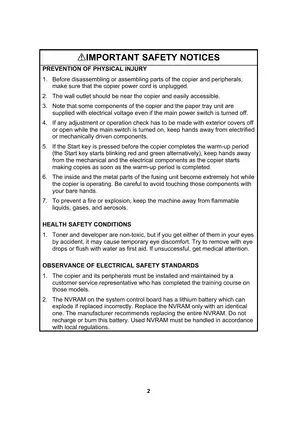 Comprehensive Service Manual for Model A-C4.5 Copiers Preview image 2