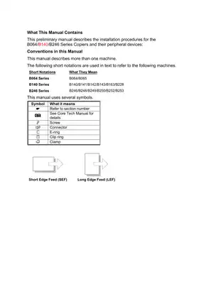 Comprehensive Service Manual for B064/B140/B246 Series Copiers Preview image 4