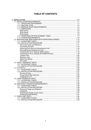 Comprehensive Service Manual for B064/B140/B246 Series Copiers Preview image 5