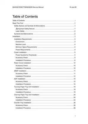 Ricoh B245/B276/B277/B268/B269 Service Manual - Complete Guide for Technicians Preview image 2
