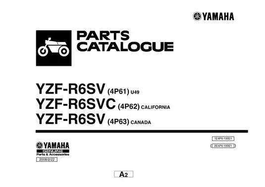 2006-2007 Yamaha YZF-R6SV, YZF-R6SVC, YZF-R6R6SV service manual and parts catalog Preview image 1