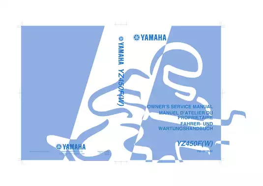 2007 Yamaha YZ450F(W) owner´s service manual Preview image 1