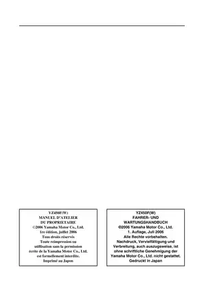 2006 Yamaha YZ450F Service Manual - Detailed Repair and Maintenance Guide Preview image 3