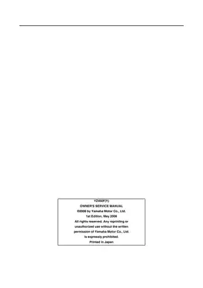 Yamaha YZ450F (2008) Owner's Service Manual - Comprehensive Guide for Owners Preview image 2