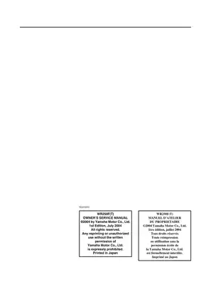 Yamaha WR250F(T) Owner's Service Manual (2004) - Complete Guide to Maintenance and Repairs Preview image 2