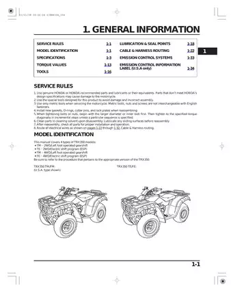 2000-2003 Honda TRX350, TRX 350TM, TRX 350TE, TRX 350FM, TRX 350FE Rancher service repair manual Preview image 4