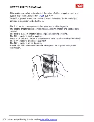 TGB 525 ATV Service Manual - Expert Repair and Maintenance Guide Preview image 3
