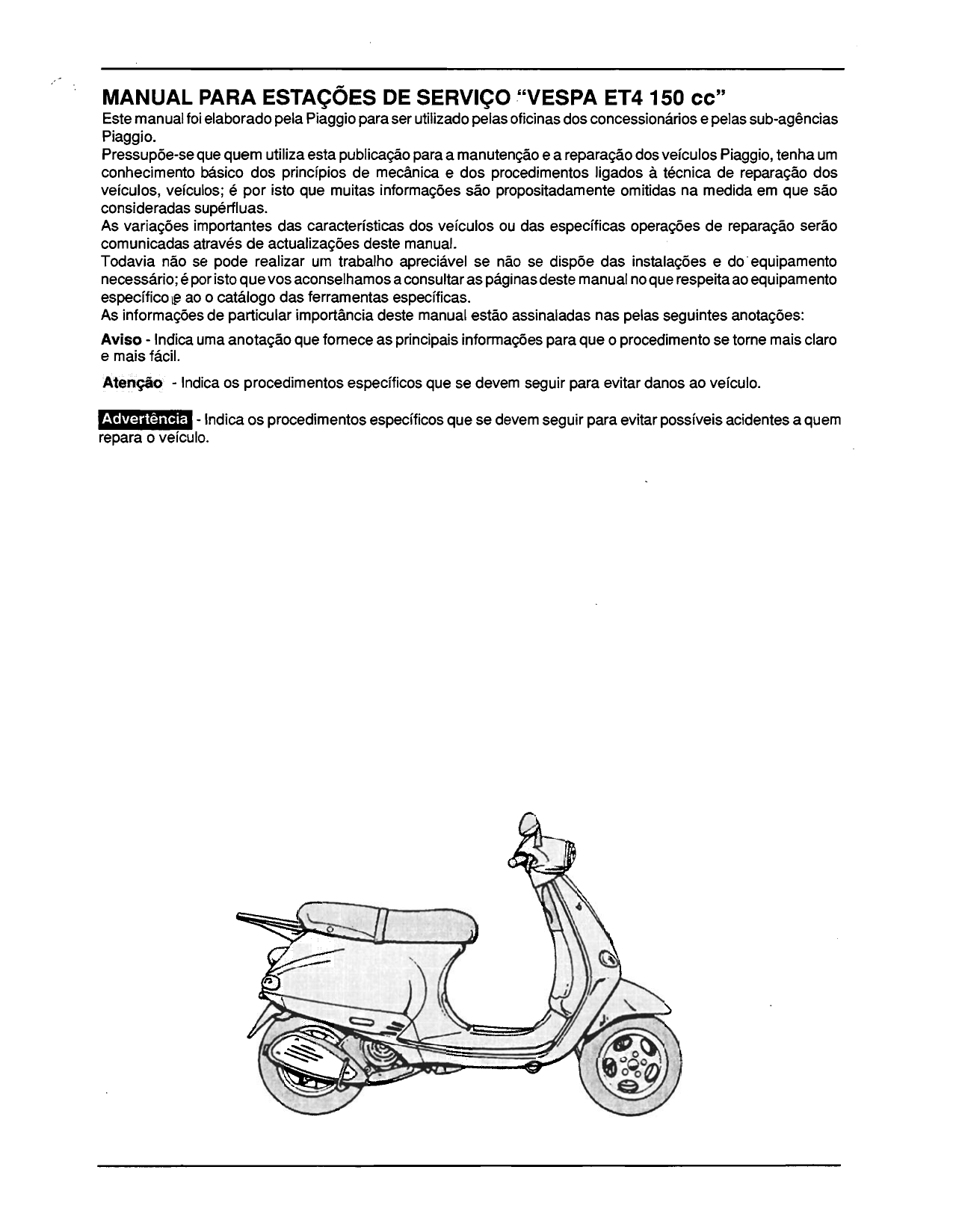Piaggio Vespa ET4 150 scooter service manual Preview image 3