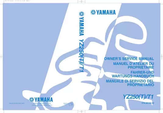 2005 Yamaha YZ 250/T1 service manual Preview image 1