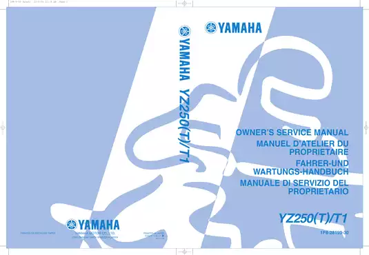 Yamaha YZ250 Owner’s Service Manual (2004 Edition)